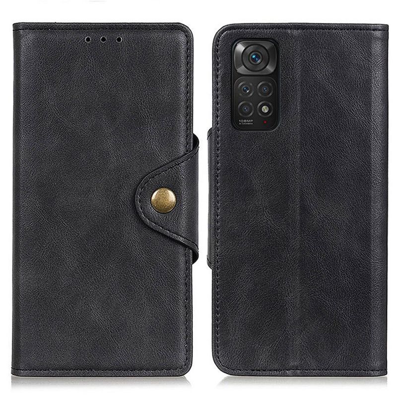 Flipové Pouzdro Na Xiaomi Redmi Note 11 / 11S Knoflíček Z Umělé Kůže