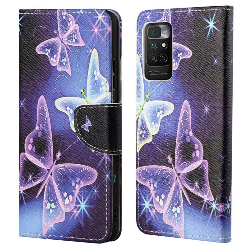 Flipové Pouzdro Na Xiaomi Redmi Note 11 / 11S Neonové Motýly