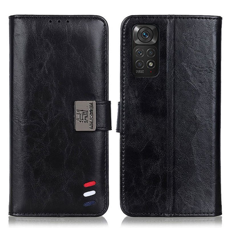 Kožené Pouzdro Na Xiaomi Redmi Note 11 / 11S Efekt Bizoní Kůže
