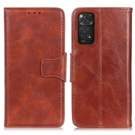 Kožené Pouzdro Na Xiaomi Redmi Note 11 / 11S Flipové Pouzdro Textura Magnetická Klapka