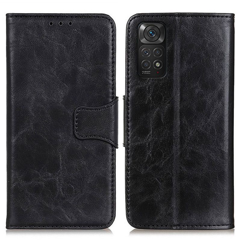 Kožené Pouzdro Na Xiaomi Redmi Note 11 / 11S Flipové Pouzdro Textura Magnetická Klapka