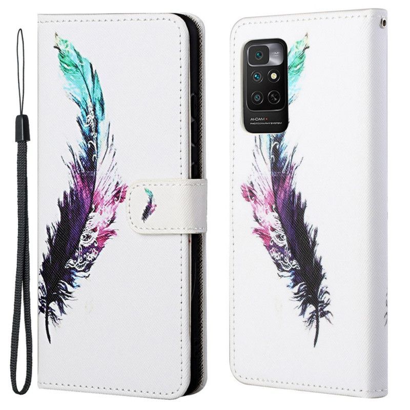 Kožené Pouzdro Na Xiaomi Redmi Note 11 / 11S Na Lana Peříčko Se Šňůrkou