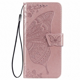Kožené Pouzdro Na Xiaomi Redmi Note 11 / 11S Poloviční Motýl