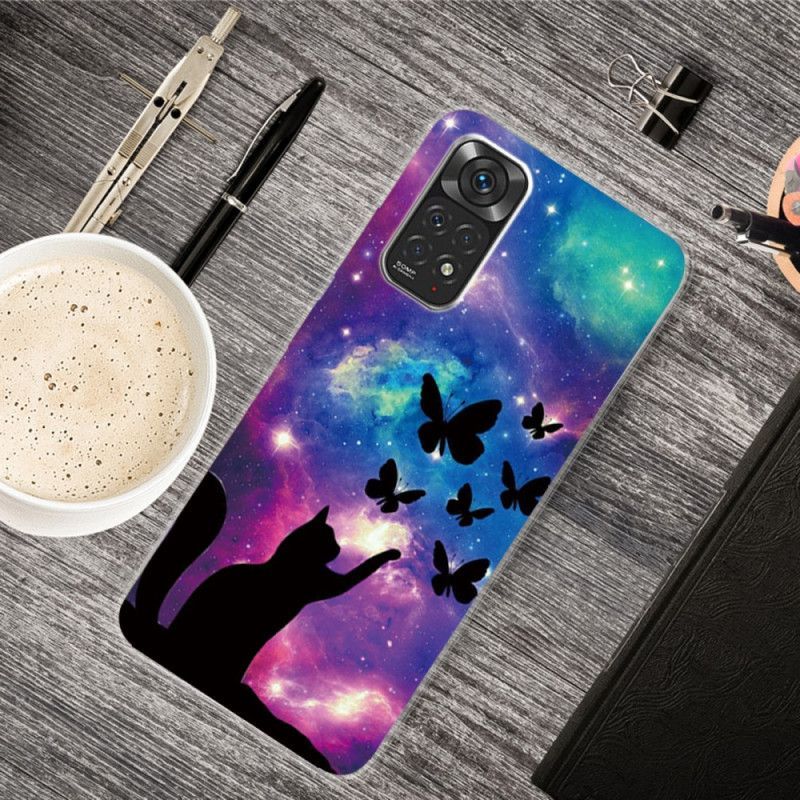 Kryty Na Mobil Na Xiaomi Redmi Note 11 / 11S Kočka A Motýli Ve Vesmíru