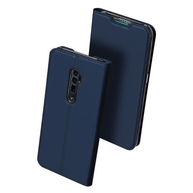 Flipové Pouzdro Na Oppo Reno 10x Zoom Obchodní Imitace Kůže - Tmavě Modrá