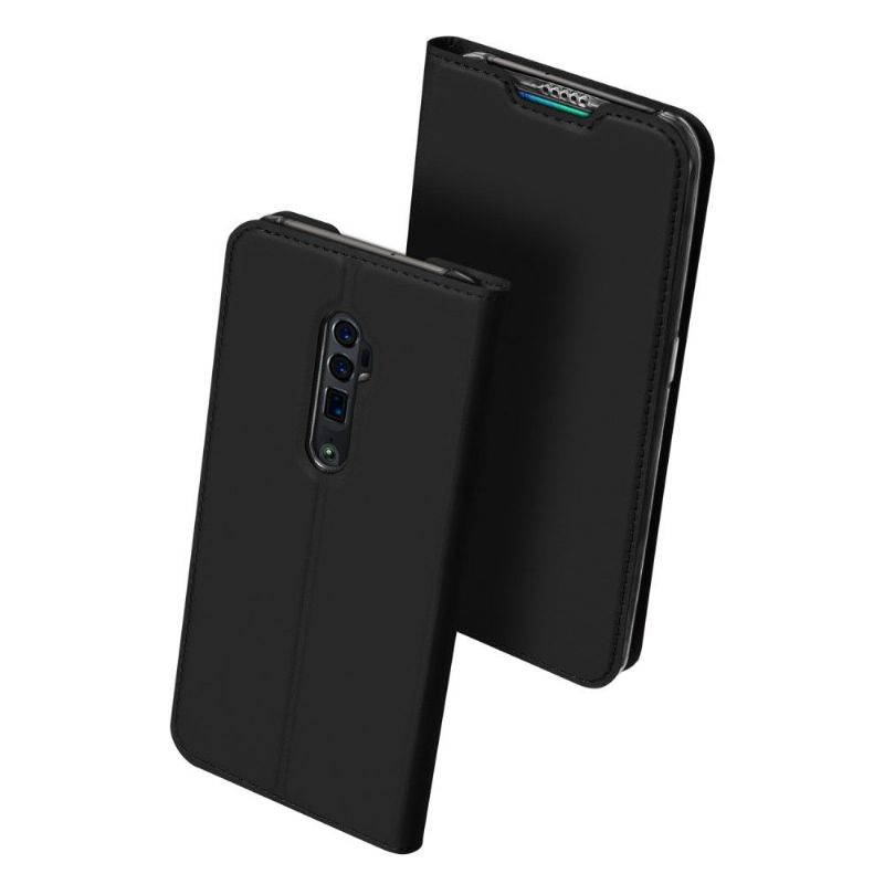 Flipové Pouzdro Na Oppo Reno 10x Zoom Obchodní Imitace Kůže - Černá