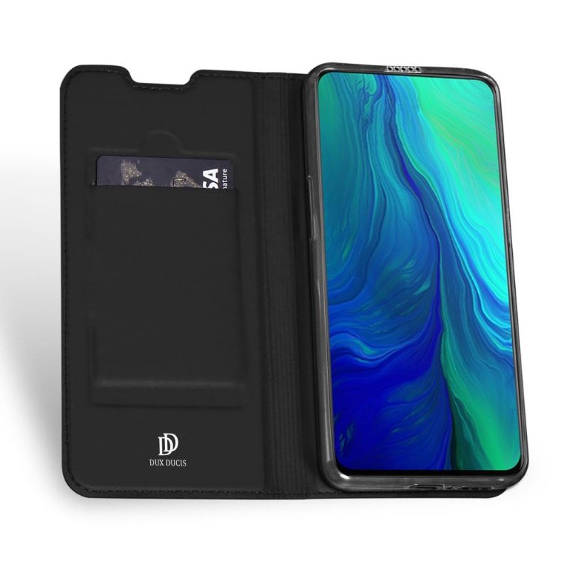 Flipové Pouzdro Na Oppo Reno 10x Zoom Obchodní Imitace Kůže - Černá