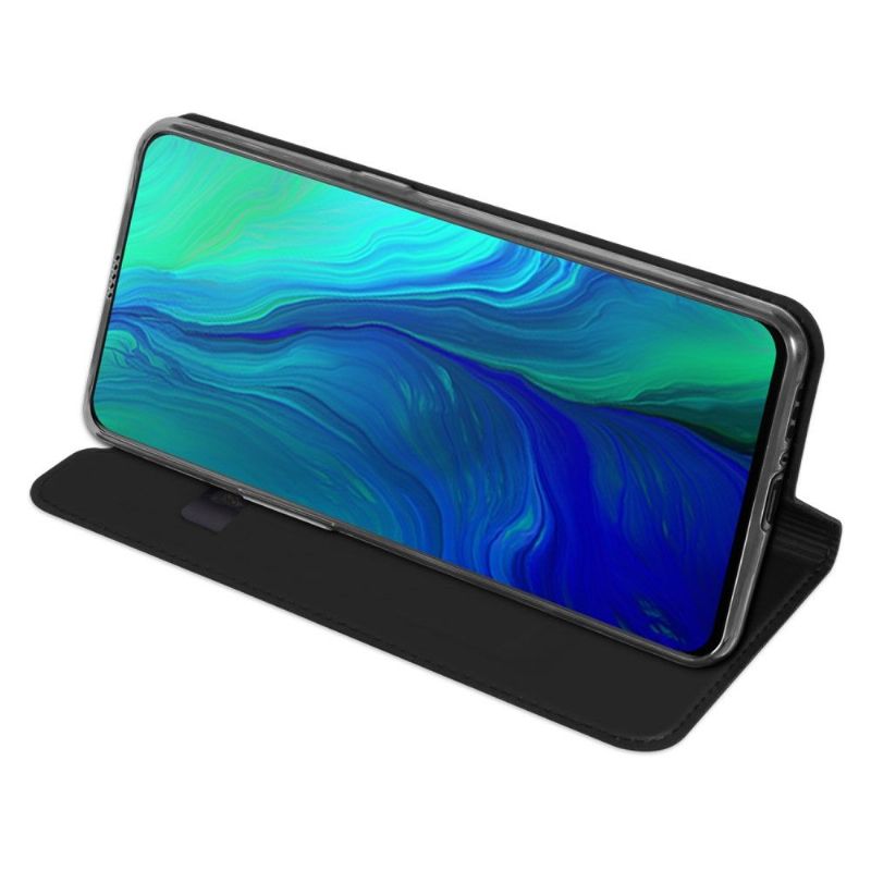 Flipové Pouzdro Na Oppo Reno 10x Zoom Obchodní Imitace Kůže - Černá