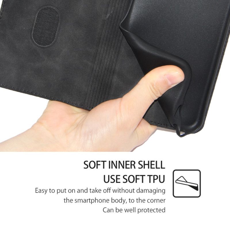 Kožené Pouzdro Folio Oneplus 12 5g Semišový Styl