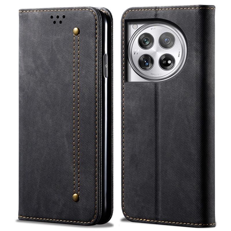 Kožené Pouzdro Oneplus 12 5g Kryty Na Mobil Džínová Tkanina