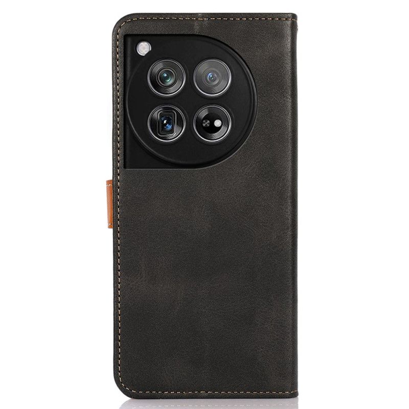 Kožený Kryt Oneplus 12 5g Zlatá Spona Khazneh
