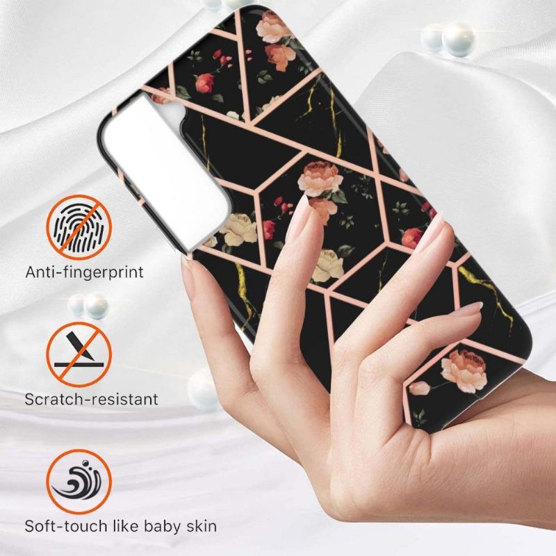 Kryt Na Samsung Galaxy S22 Plus 5G Mramor A Květiny