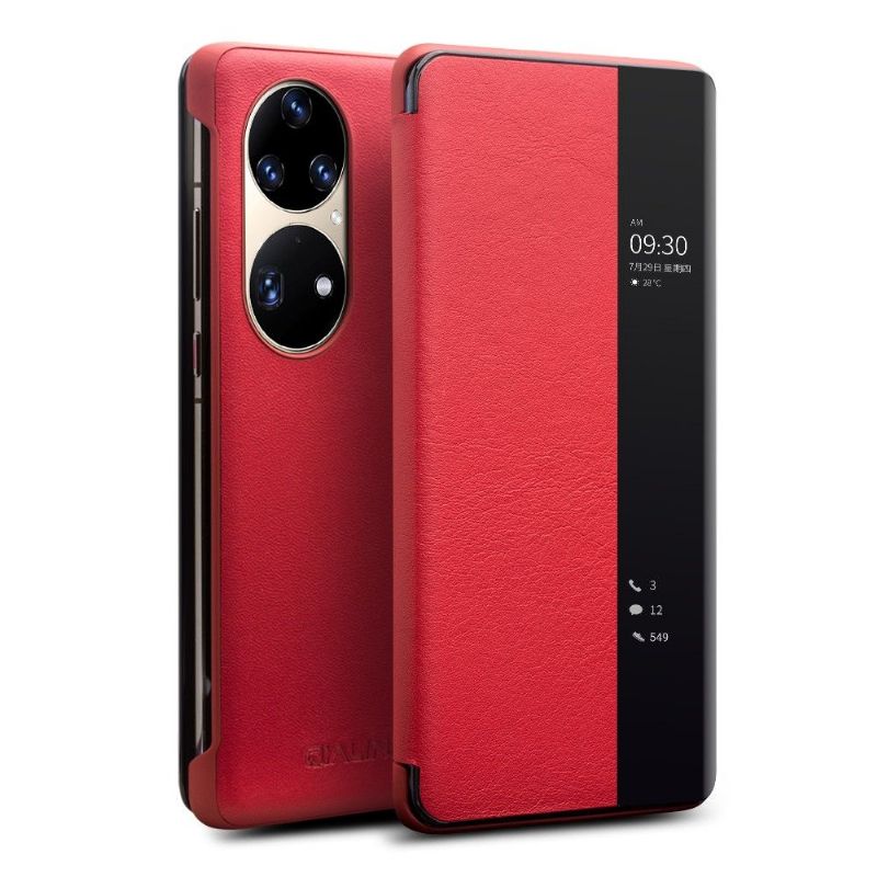 Flipové Pouzdro Na Huawei P50 Pro Kožené Pouzdro Kožené Okno