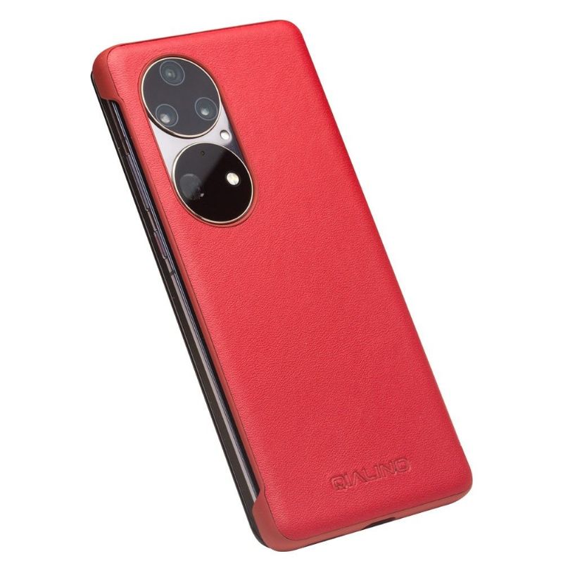 Flipové Pouzdro Na Huawei P50 Pro Kožené Pouzdro Kožené Okno