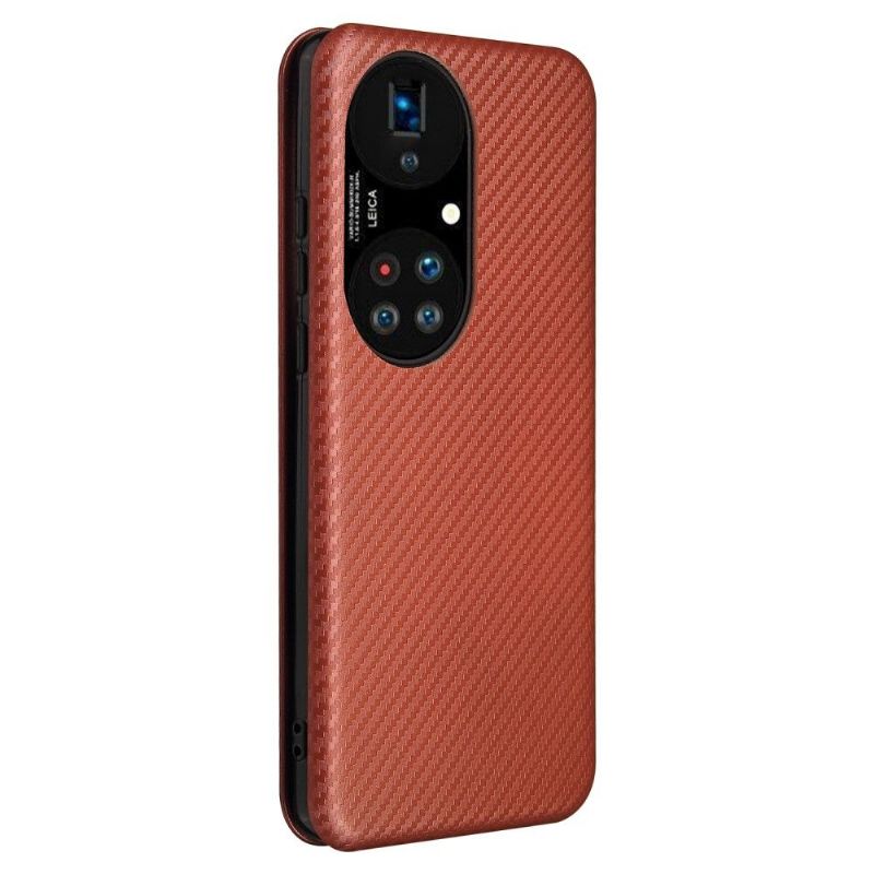 Flipové Pouzdro Na Huawei P50 Pro Koženka Z Uhlíkových Vláken
