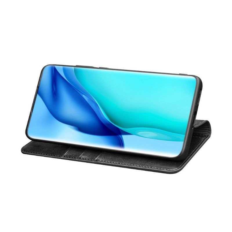 Flipové Pouzdro Na Huawei P50 Pro Ručně Vyráběná Pravá Kůže