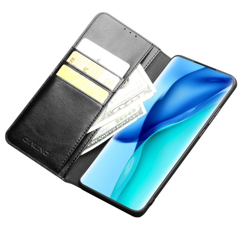 Flipové Pouzdro Na Huawei P50 Pro Ručně Vyráběná Pravá Kůže