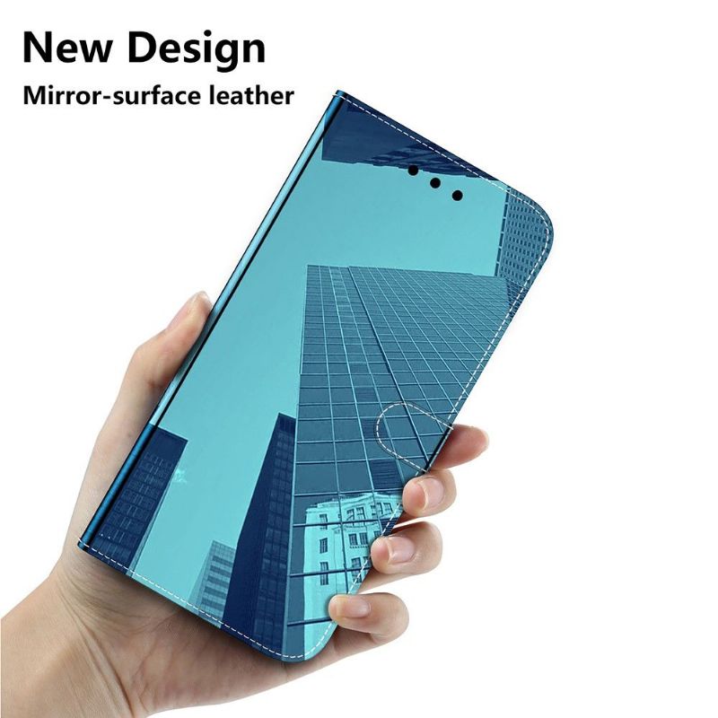 Kožené Pouzdro Na Huawei P50 Pro Zrcadlový Efekt Z Umělé Kůže