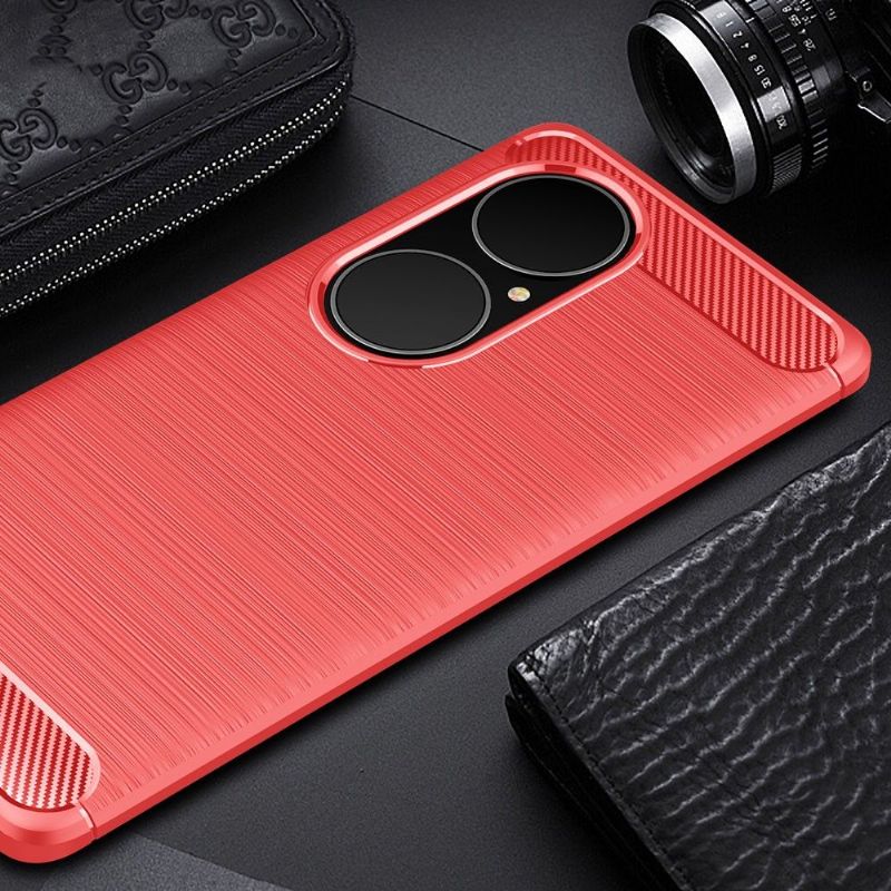 Kryt Na Huawei P50 Pro Silikonový Kartáčovaný Efekt