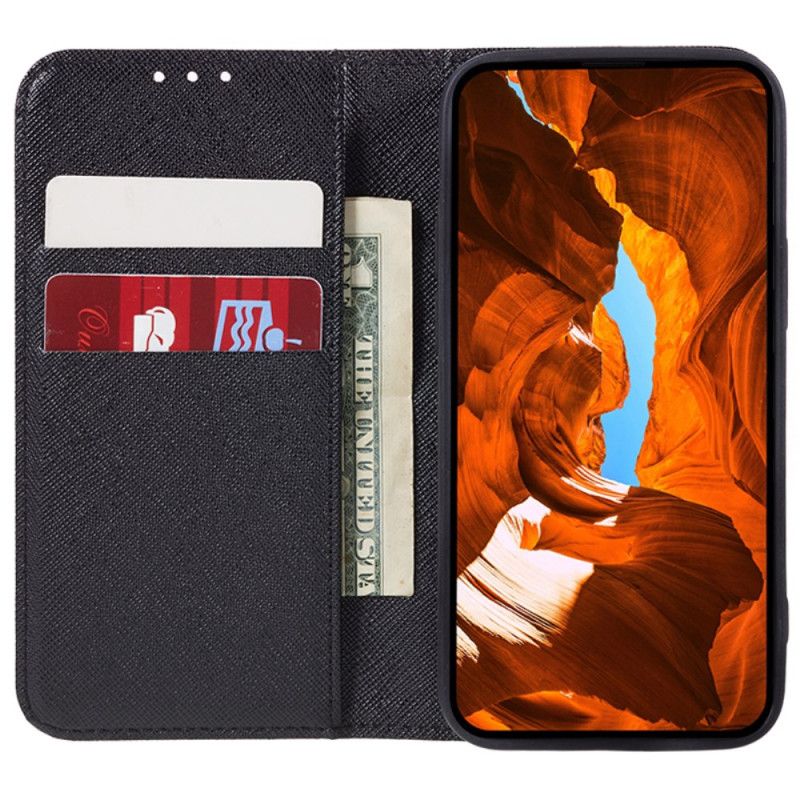 Kožené Pouzdro Folio Poco C61 Křížová Textura