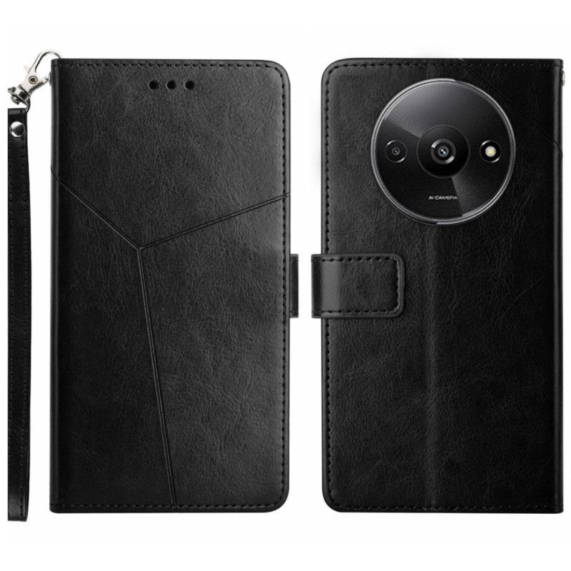 Kožený Kryt Na Poco C61 Design Popruhu Y