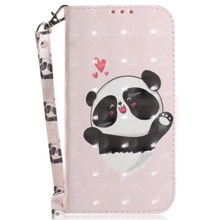 Kožený Kryt Poco C61 Panda Love With Strap