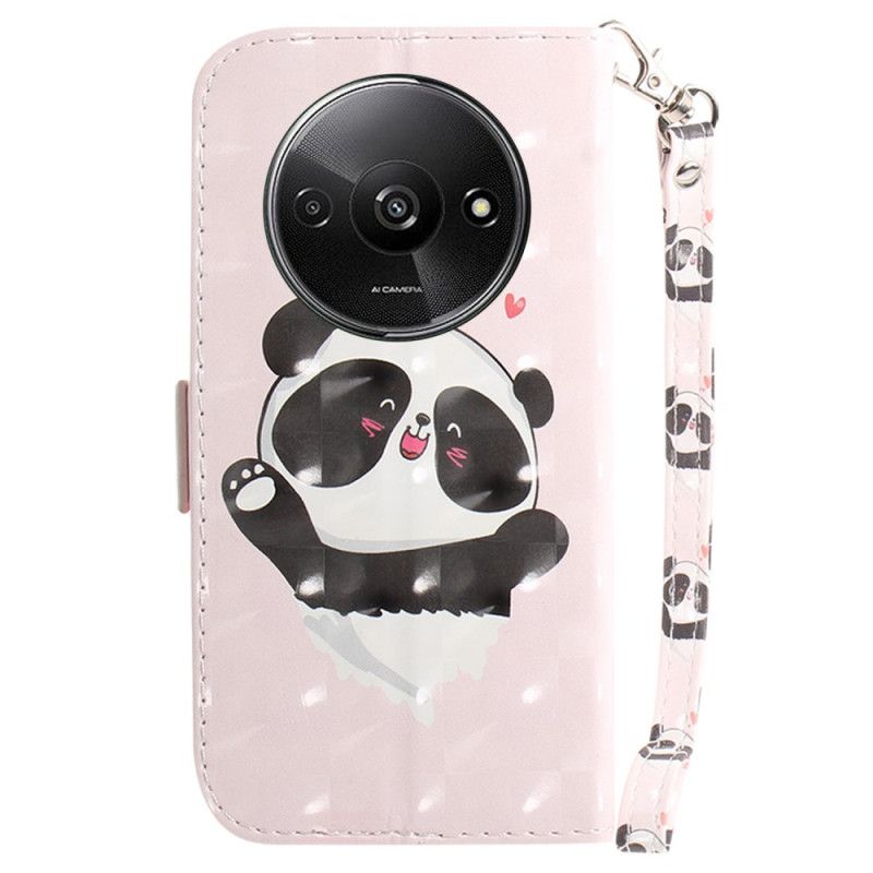 Kožený Kryt Poco C61 Panda Love With Strap