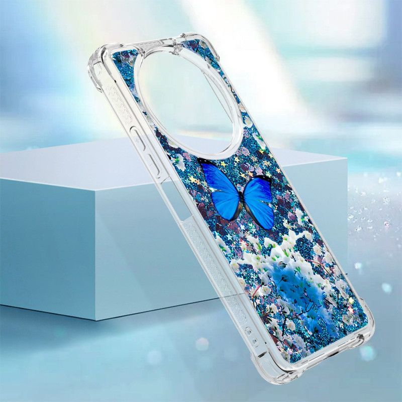 Kryt Poco C61 Blue Butterfly Glitter