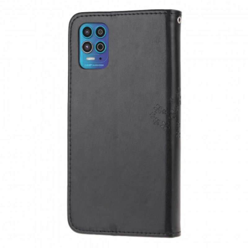 Flipové Pouzdro Na Moto G100 Na Lana Tanga Strom A Sovy