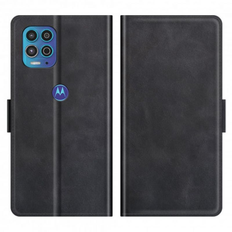 Kožené Pouzdro Na Moto G100 Flipové Pouzdro Dvojitá Klapka