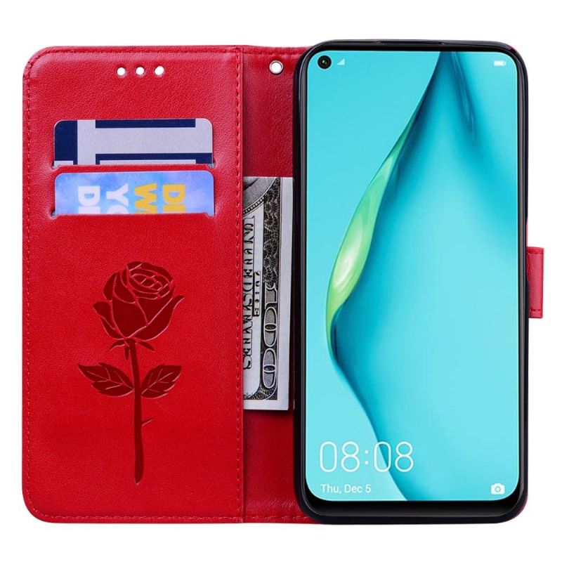 Flipové Pouzdro Na Huawei P40 Lite E Růže Ražená