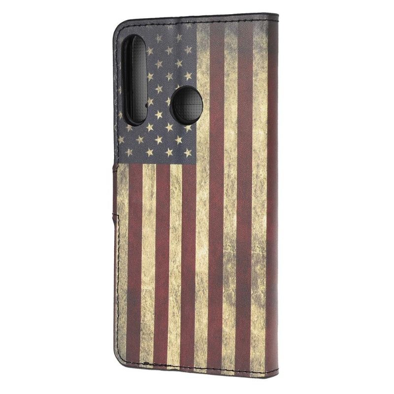 Flipové Pouzdro Na Huawei P40 Lite E Vintage Americká Vlajka