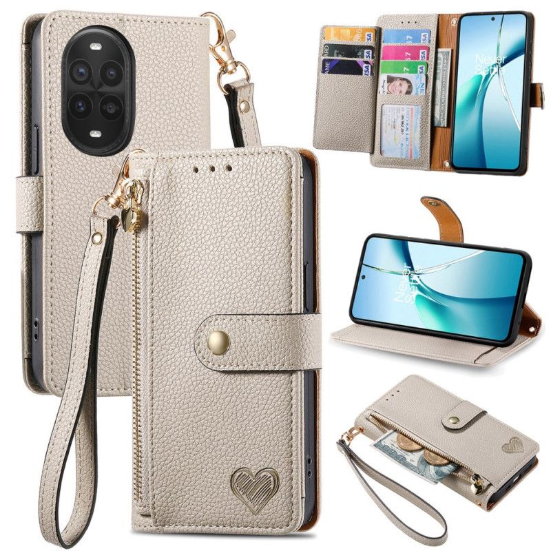 Kožený Kryt Huawei Nova 13 Pro Rfid Ochrana Ve Tvaru Srdce