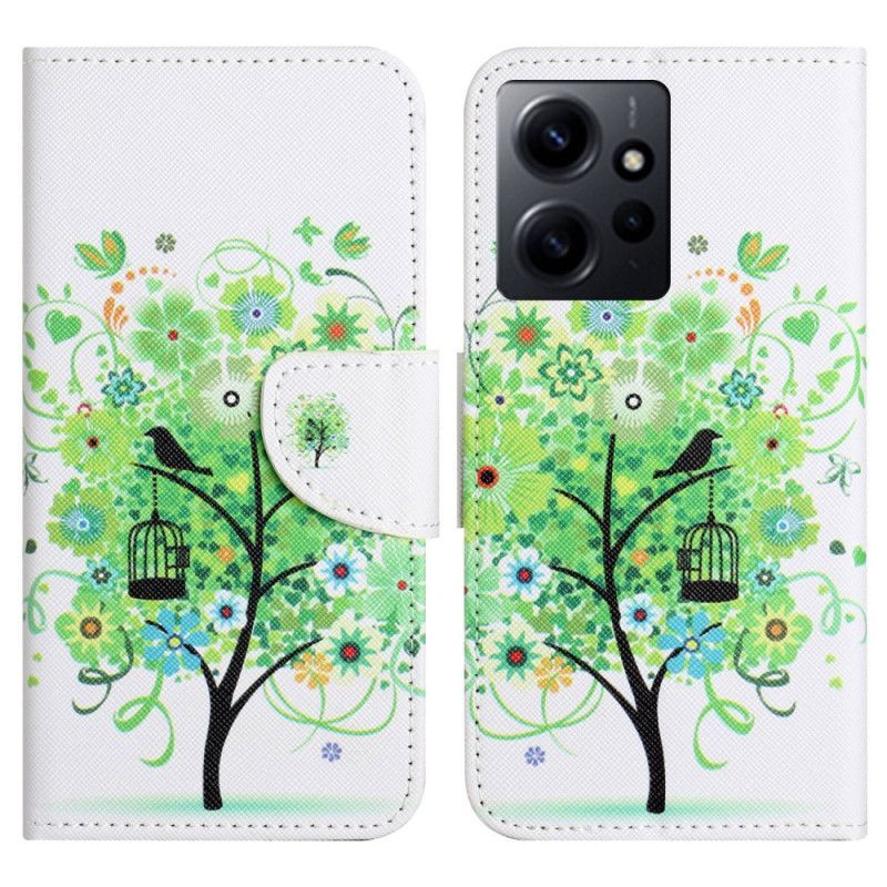 Flipové Pouzdro Na Xiaomi Redmi Note 12 4G Strom Se Zelenými Listy