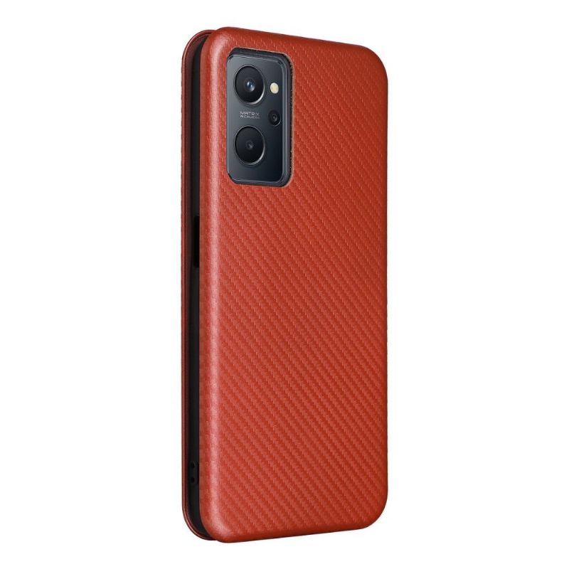 Flipové Pouzdro Na Realme 9i Koženka Z Uhlíkových Vláken
