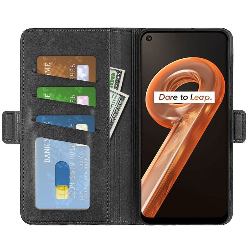Kožené Pouzdro Folio Na Realme 9i Peněženkové Pouzdro Matný Kryt Z Umělé Kůže