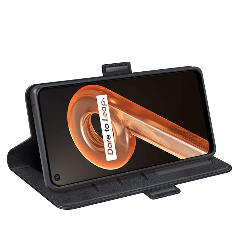 Kožené Pouzdro Folio Na Realme 9i Peněženkové Pouzdro Matný Kryt Z Umělé Kůže