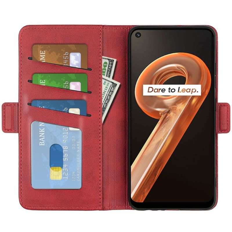 Kožené Pouzdro Folio Na Realme 9i Peněženkové Pouzdro Matný Kryt Z Umělé Kůže