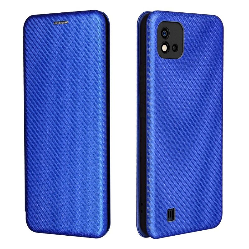 Flipové Pouzdro Na Realme C11 2021 Koženka Z Uhlíkových Vláken