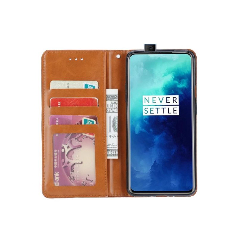 Kožené Pouzdro Na OnePlus 7T Pro Pouzdro S Koženým Stojánkem