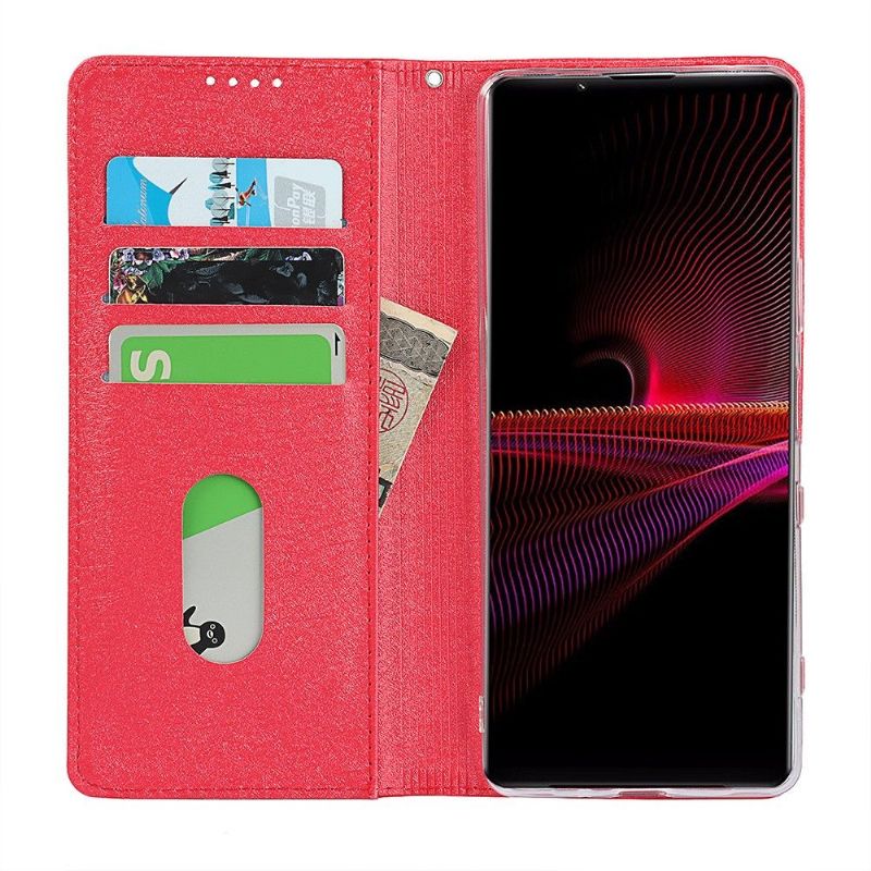 Flipové Pouzdro Na Sony Xperia 1 III Kožené Pouzdro Držák Karty Blue Moon Flap