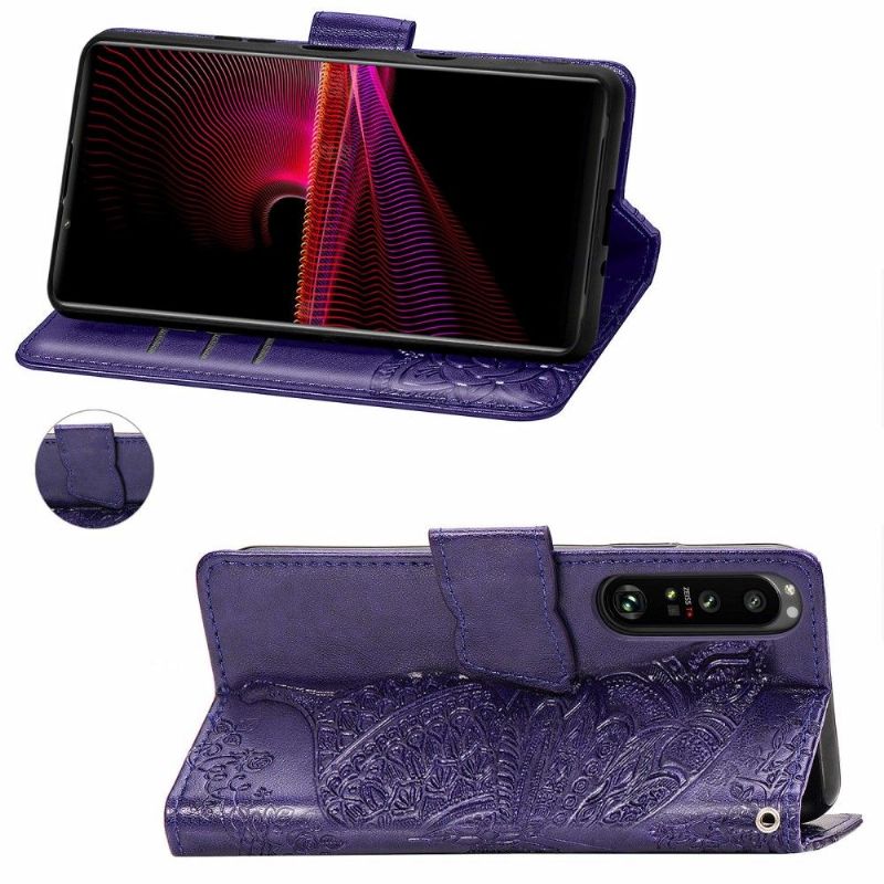 Flipové Pouzdro Na Sony Xperia 1 III Pomocný Motýl