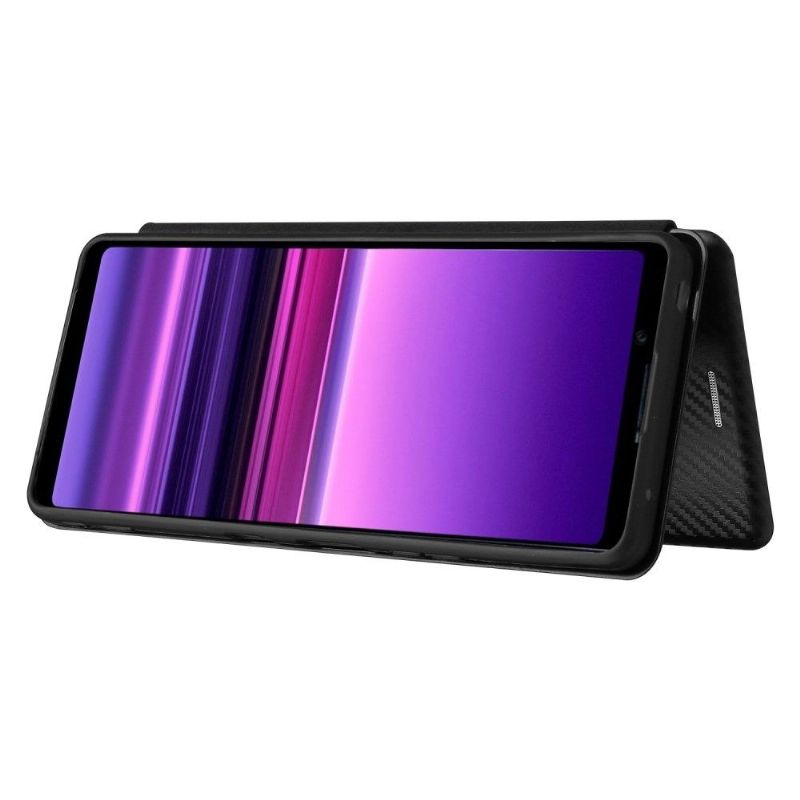 Flipové Pouzdro Na Sony Xperia 1 III Umělá Kůže Ve Stylu Uhlíkových Vláken