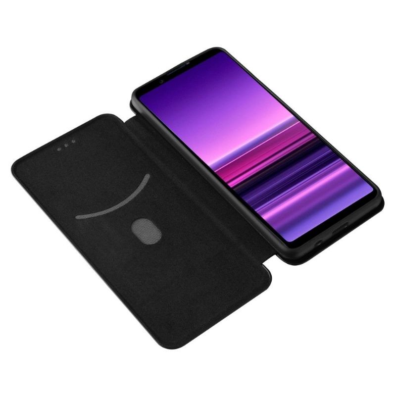 Flipové Pouzdro Na Sony Xperia 1 III Umělá Kůže Ve Stylu Uhlíkových Vláken