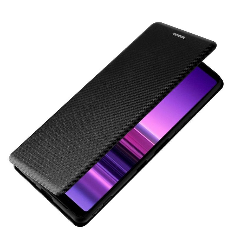 Flipové Pouzdro Na Sony Xperia 1 III Umělá Kůže Ve Stylu Uhlíkových Vláken