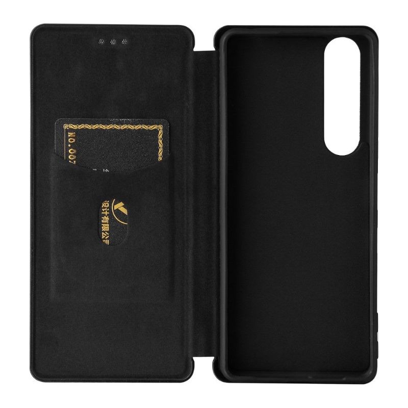 Flipové Pouzdro Na Sony Xperia 1 III Umělá Kůže Ve Stylu Uhlíkových Vláken