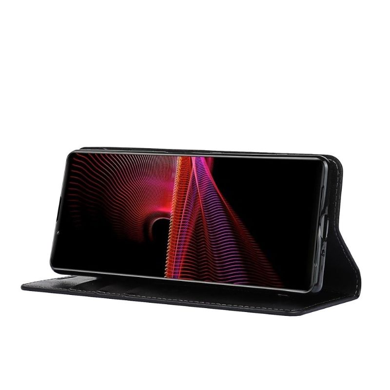 Kožené Pouzdro Na Sony Xperia 1 III Funkce Podpory Koženého Držáku Karty