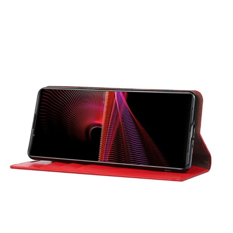Kožené Pouzdro Na Sony Xperia 1 III Funkce Podpory Koženého Držáku Karty