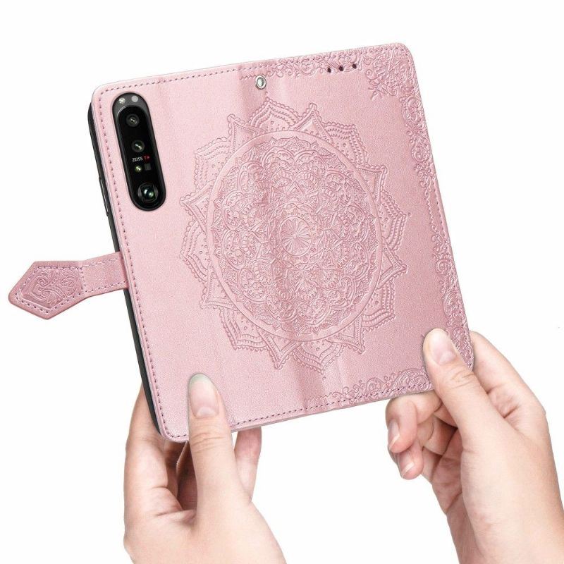 Kožené Pouzdro Na Sony Xperia 1 III Reliéfní Mandala