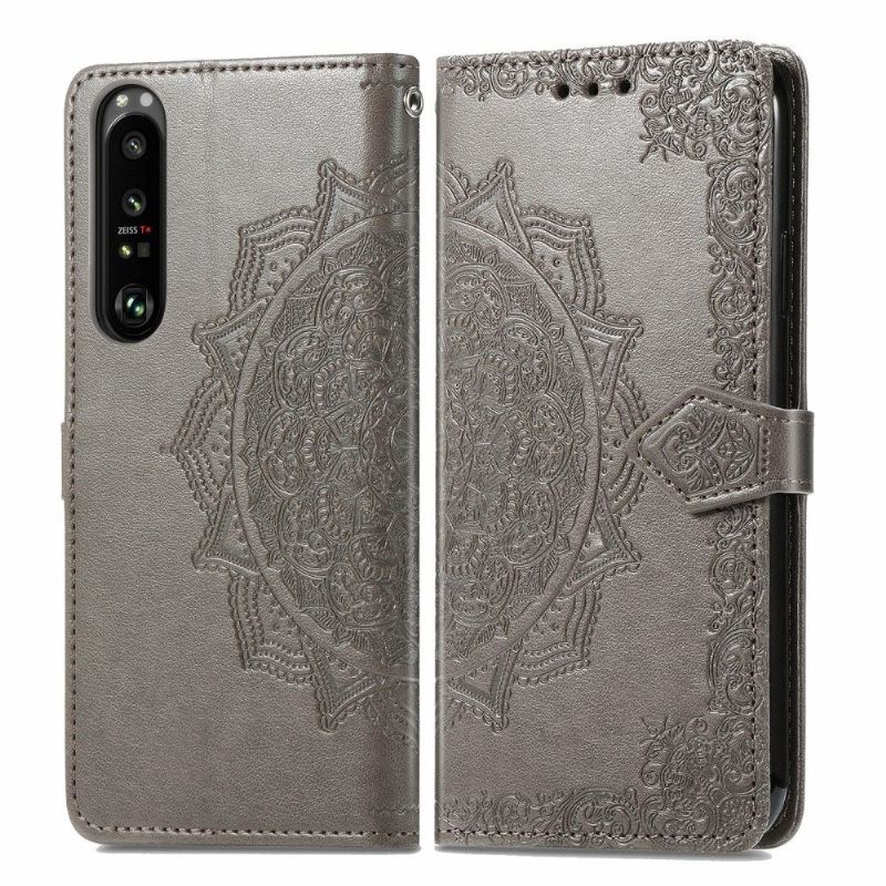 Kožené Pouzdro Na Sony Xperia 1 III Reliéfní Mandala